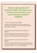 Diabetes Management ATI&NewLine;Questions RSNG 1324 Spring Exam&NewLine;updated actual questions and&NewLine;correct answers Graded A&plus;&NewLine;2026&sol;2027&NewLine;A&period;&NewLine;A&period; Recheck his blood glucose level- CORRECT&NewLine;The patient is alert and oriented&comma; with no obvious signs of severe&NewLine;hypoglycemia