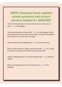 JROTC Sergeant Exam updated&NewLine;actual questions and correct&NewLine;answers Graded A&plus; 2026&sol;2027&NewLine;The first 10 Amendments to the US constitution are known also as&NewLine;what&quest; - Bill of Rights&NewLine;The second Amendment states what&quest; - A well-regulated militia&comma;&NewLine;being necessar