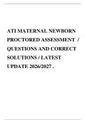ATI MATERNAL NEWBORN&NewLine;PROCTORED ASSESSMENT &sol;&NewLine;QUESTIONS AND CORRECT&NewLine;SOLUTIONS &sol; LATEST&NewLine;UPDATE 2026&sol;2027 &period;