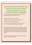 Nutrition Mastery Quiz RNSG 1324&comma;&NewLine;Nutrition Final Exam updated&NewLine;actual questions and correct&NewLine;answers Graded A&plus; 2026&sol;2027&NewLine;Which meal would be most appropriate for a 15-year-old with&NewLine;glomerulonephritis with severe hypertension&quest;&NewLine;1&period; egg noodles&comma; hamburge
