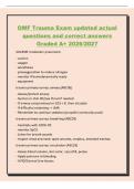 OMF Trauma Exam updated actual&NewLine;questions and correct answers&NewLine;Graded A&plus; 2026&sol;2027&NewLine;SOAPME intubation pneumonic&NewLine;- suction&NewLine;- oxygen&NewLine;- anesthesia&NewLine;- preoxygenation to reduce nitrogen&NewLine;- monitor if hemodynamically ready&NewLine;- equipment&NewLine;trauma primary survey