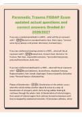 Paramedic Trauma FISDAP Exam&NewLine;updated actual questions and&NewLine;correct answers Graded A&plus;&NewLine;2026&sol;2027&NewLine;If you see a cracked windshield in a MVC&period;&period;&period; what will the pt represent&NewLine;with&quest; -Bruised or lacerated head or face&period; Brain injury&comma; &ast;cervical&NewLine;spine injury &lpar;alwa