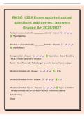 RNSG 1324 Exam updated actual&NewLine;questions and correct answers&NewLine;Graded A&plus; 2026&sol;2027&NewLine;Acidosis is associated with &lowbar;&lowbar;&lowbar;&lowbar;&lowbar;&lowbar;&lowbar;&lowbar;&lowbar;kalemia - Answer&NewLine; Hyperkalemia&NewLine;Alkalosis is associated with &lowbar;&lowbar;&lowbar;&lowbar;&lowbar;&lowbar;&lowbar;&lowbar;&lowbar;kalemia - Answer&NewLine; Hypokalemia&NewLine;Compensation - Answer Respirator