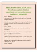RNSG 1324 Exam 6 Quick Study&NewLine;Prep Exam updated actual&NewLine;questions and correct answers&NewLine;Graded A&plus; 2026&sol;2027&NewLine;What is Dementia&quest;&NewLine;Progressive&comma; chronic cognitive decline affecting memory&comma; reasoning&comma;&NewLine;language&comma; and behavior&period;&NewLine;Rationale&colon; Caused by neurodegenera
