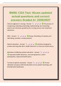 RNSG 1324 Test 1Exam updated&NewLine;actual questions and correct&NewLine;answers Graded A&plus; 2026&sol;2027&NewLine;Clinical Judgment in nursing - Answer The process of&NewLine;recognizing&comma; analyzing&comma; prioritizing&comma; implementing&comma; and evaluating&NewLine;patient care decisions&semi; guided by the nursin