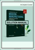 Solutions Manual&colon; For Fundamentals of Modern Manufacturing Materials&comma; Processes and Systems Is Written &lpar;7th Edition&rpar;