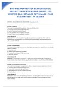 BSIS FIREARM WRITTEN EXAM 2026&sol;2027 &vert; SECURITY OFFICER FIREARM PERMIT &vert; 100 VERIFIED Q&A &vert; DETAILED RATIONALES &vert; PASS GUARANTEED &ndash; A&plus; GRADED