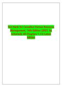 Test Bank for Canadian Human Resource &NewLine;Management&comma; 14th Edition &lpar;2025&comma; by &NewLine;Schwind&rpar;&vert; All Chapters 1-13&vert; Latest &NewLine;Edition