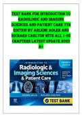 TEST BANK FOR INTRODUCTION TO &NewLine;RADIOLOGIC AND IMAGING &NewLine;SCIENCES AND PATIENT CARE 7TH &NewLine;EDITION BY ARLENE ADLER AND &NewLine;RICHARD CARLTON WITH ALL 1-26 &NewLine;CHAPTERS LATEST UPDATE 2025 &NewLine;A&plus;