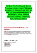 Test Bank FOR Physiology&comma; & Disease&colon; &NewLine;Foundations for the Health Professions&comma; &NewLine;3rd Edition By Deborah Roiger AND Test &NewLine;Bank For Understanding Anatomy & &NewLine;Physiology&colon; A Visual&comma; Auditory&comma; &NewLine;Interactive Approach 4th Edition &lpar; &NewLine;Gale&comma;2024&rpar;Latest Edition