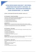 ACSA NCSO EXAM 2026&sol;2027 &vert; NATIONAL CONSTRUCTION SAFETY OFFICER &vert; 50 VERIFIED Q&A &vert; DETAILED RATIONALES &vert; PASS GUARANTEED &ndash; A&plus; GRADED