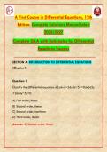 A First Course in Differential Equations&colon; Complete Q&A with Rationales for Differential Equations Success UPDATED 2026&sol;2027&NewLine;