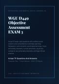 WGU D449 OBJECTIVE ASSESSMENT EXAM 3 ACTUAL EXAM 2026 &vert; Psychiatric & Mental Health Nursing OA &vert; 70 Verified Questions with Rationales &vert; Guarantee Pass&NewLine;&NewLine;