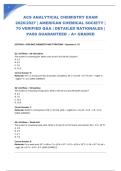 ACS ANALYTICAL CHEMISTRY EXAM 2026&sol;2027 &vert; AMERICAN CHEMICAL SOCIETY &vert; 70 VERIFIED Q&A &vert; DETAILED RATIONALES &vert; PASS GUARANTEED &ndash; A&plus; GRADED