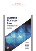 SOLUTION MANUAL Dynamic Business Law&colon; The Essentials&comma; 5th Edition  M&period; Neil Browne&comma; Nancy K&period; Kubasek&comma;&comma; All Chapters 1-25&rpar;&comma; &emsp;Complete Solutions