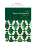 SOLUTION MANUAL for Dynamic Business Law&colon; The Essentials&comma; 6th Edition Kubasek&comma; Browne&comma; All Chapters 1 to 25&rpar; Complete Solutions