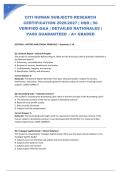 CITI HUMAN SUBJECTS RESEARCH CERTIFICATION 2026&sol;2027 &vert; HSR &vert; 50 VERIFIED Q&A &vert; DETAILED RATIONALES &vert; PASS GUARANTEED &ndash; A&plus; GRADED