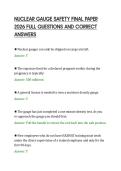 NUCLEAR GAUGE SAFETY FINAL PAPER&NewLine;2026 FULL QUESTIONS AND CORRECT&NewLine;ANSWERS