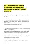 NUFT 202 EXAM CERTIFICATION&NewLine;EVALUATION SCRIPT 2026 FULL&NewLine;QUESTIONS AND CORRECT ANSWERS&NewLine;GRADED A&plus;