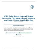 WGU D482 Secure Network Design Knowledge Check 5&plus; Questions & Answers 2026∕2027｜Latest Verified Review
