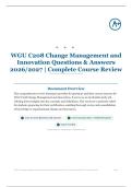 WGU C208 Change Management and Innovation 80&plus; Questions & Answers 2026∕2027｜Complete Course Review