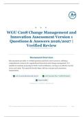 WGU C208 Change Management and Innovation Assessment Version 70&plus; Questions & Answers 2026∕2027｜Verified Review