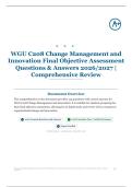 WGU C208 Change Management and Innovation Final Objective Assessment 125&plus; Questions & Answers 2026∕2027｜Comprehensive Review