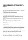 NURS 415 FINAL EXAM STUDY GUIDE NEW MATERIAL ONLY QUESTIONS AND ANSWERS &vert; NURS 415 FINAL PRACTICE TEST 2026&sol;2027&NewLine;&NewLine;