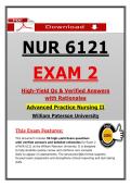 NUR 6121 Exam 2 &ndash; Advanced Practice Nursing II William Paterson University &lpar;2026&sol;2027&rpar; Questions & Answers with Rationales &lpar;100&percnt; Verified&rpar; 