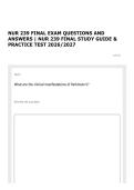 NUR 239 FINAL EXAM QUESTIONS AND ANSWERS &vert; NUR 239 FINAL STUDY GUIDE & PRACTICE TEST 2026&sol;2027