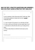 NUR 239 TEST 4 PRACTICE QUESTIONS AND ANSWERS &vert; NUR 239 STUDY GUIDE & PRACTICE TEST 2026&sol;2027