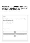 NUR 239 PACKAGE DEAL QUESTIONS AND ANSWERS &vert; NUR 239 STUDY GUIDE & COMPLETE PRACTICE TEST 2026&sol;2027