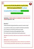 Community & Public Health Nursing 5th&comma; 8th & 10th Test bank Fully Updated 2026&sol;2027  Complete Q&A with Rationales for Community &NewLine;Health Nursing Success