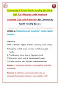 Community & Public Health Nursing 5th&comma; 8th &&NewLine;10th Fully Updated 2026&sol;27 Test Bank&NewLine;Complete Q&A with Rationales for Community&NewLine;Health Nursing Success