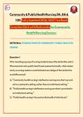 Community & Public Health Nursing 5th&comma; 8th & 10th Fully Updated 2026&sol;2027 Test Bank Complete Q&A with Rationales for Community Health Nursing Success