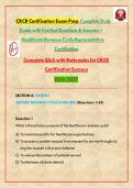 CRCR Certification Exam Prep&colon; Complete Study Guide with Verified Questions & Answers &ndash; Healthcare Revenue Cycle Representative Certification Q&A with Rationales &vert; 2026&sol;2027&NewLine;