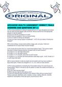 ADVANCED HEALTH ASSESSMENT CORRECT FINALS ANSWERS AND QUESTIONS SET A&period;pdf