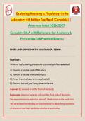 Exploring Anatomy & Physiology in the Laboratory 4th Edition Test Bank &lpar;Complete&rpar; &vert;&NewLine; Amerman latest 2026&sol;2027 Complete Q&A with Rationales for Anatomy & Physiology Lab Practical Success   UPDATED