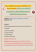 Exploring Medical Language 10th Edition Test Bank &lpar;Complete&rpar; &vert; Brooks latest 2026&sol;27 Comprehensive Q&A with Rationales for Medical Terminology Success 