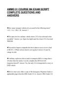 AMMO 51 COURSE M4 EXAM SCRIPT&NewLine;COMPLETE QUESTIONS AND&NewLine;ANSWERS