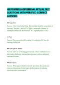 4B POWER ENGINEERING ACTUAL TEST&NewLine;QUESTIONS WITH VERIFIED CORRECT&NewLine;ANSWERS&NewLine;