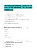 4B POWER ENGINEERING CERTIFICATION&NewLine;EVALUATION QUESTIONS AND SOLUTIONS&NewLine;STUDY GUIDE