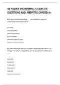4B POWER ENGINEERING COMPLETE&NewLine;QUESTIONS AND ANSWERS GRADED A&plus;