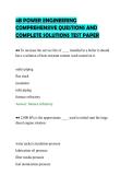4B POWER ENGINEERING&NewLine;COMPREHENSIVE QUESTIONS AND&NewLine;COMPLETE SOLUTIONS TEST PAPER