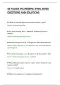 4B POWER ENGINEERING FINAL PAPER&NewLine;QUESTIONS AND SOLUTIONS