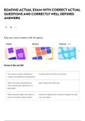 BOATING ACTUAL EXAM WITH CORRECT ACTUAL QUESTIONS AND CORRECTLY WELL DEFINED ANSWERS
