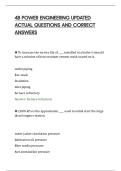 4B POWER ENGINEERING UPDATED&NewLine;ACTUAL QUESTIONS AND CORRECT&NewLine;ANSWERS