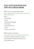 11B ALC TACTICS EXAM UPDATED EXAM&NewLine;SCRIPT WITH COMPLETE ANSWERS