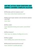 68W EMT ACTUAL EXAM QUESTIONS AND&NewLine;CORRECT ANSWERS COMPLETE SOLUTION