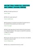 68W EMT FINAL PAPER FULL QUESTIONS&NewLine;AND CORRECT ANSWERS VERIFIED